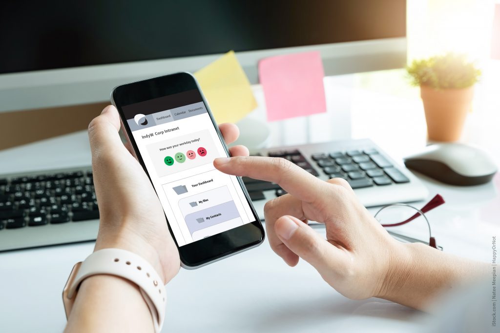 HappyOrNot survey on a mobile website asking for feedback